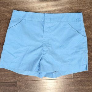 Vintage 70s baby blue cotton chino shorts